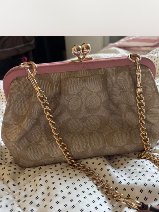 Coach Nora Kisslock Crossbody in Signature Coated  Canvas